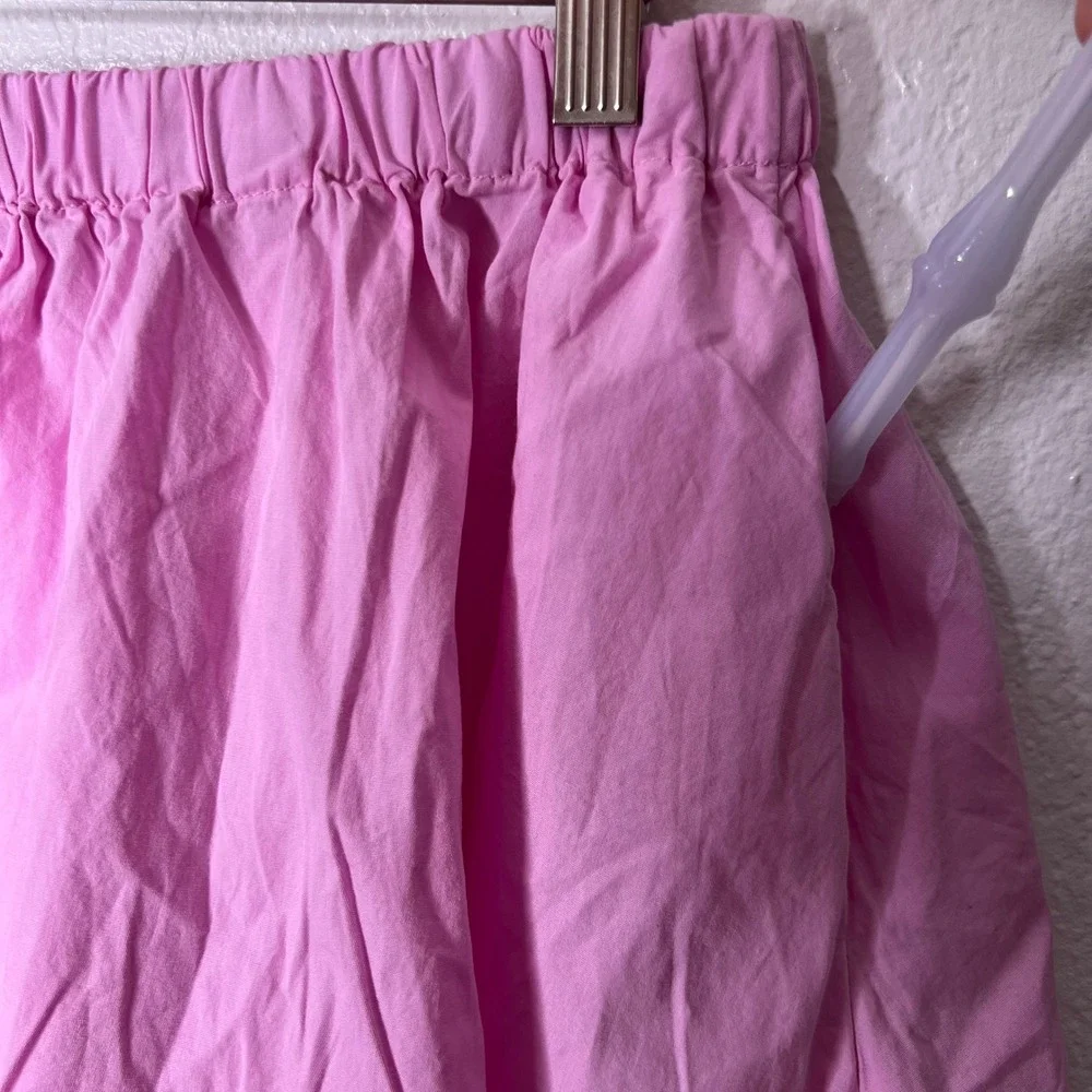 Free People Free-est Pink Cotton Mini Skirt Women Size XL Elastic Waist Pockets